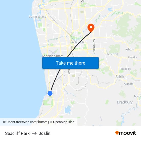 Seacliff Park to Joslin map