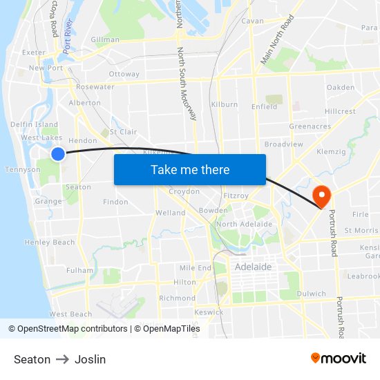 Seaton to Joslin map