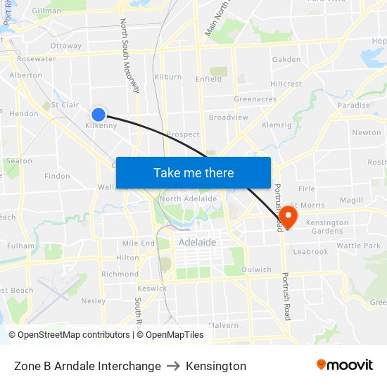 Zone B Arndale Interchange to Kensington map