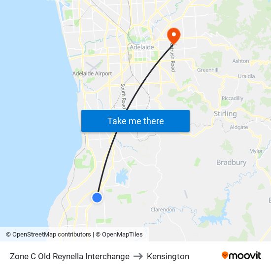 Zone C Old Reynella Interchange to Kensington map