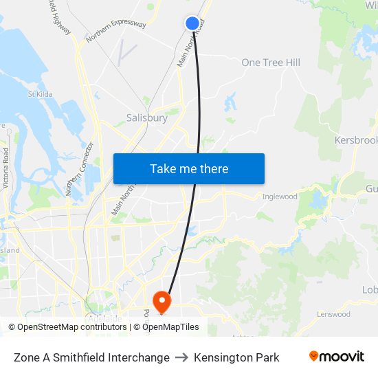 Zone A Smithfield Interchange to Kensington Park map