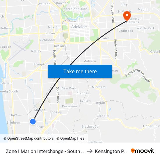 Zone I Marion Interchange - South side to Kensington Park map
