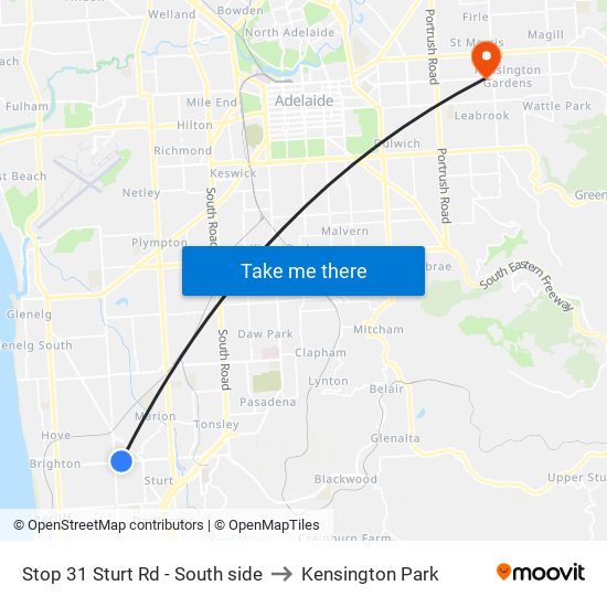 Stop 31 Sturt Rd - South side to Kensington Park map