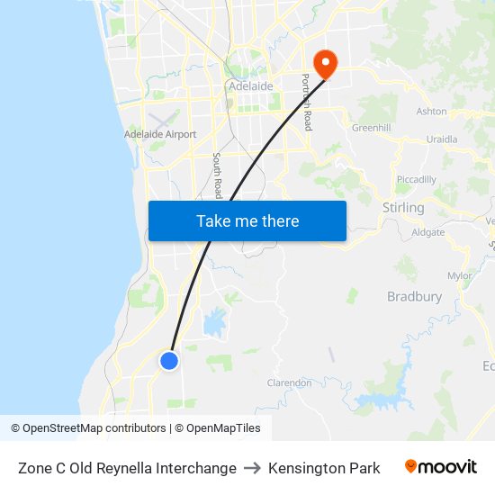 Zone C Old Reynella Interchange to Kensington Park map