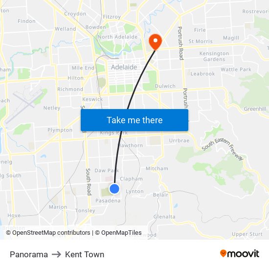 Panorama to Kent Town map