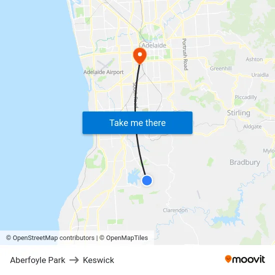 Aberfoyle Park to Keswick map
