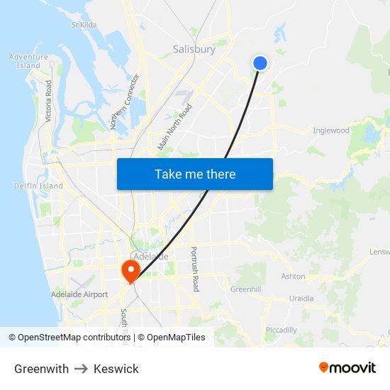 Greenwith to Keswick map