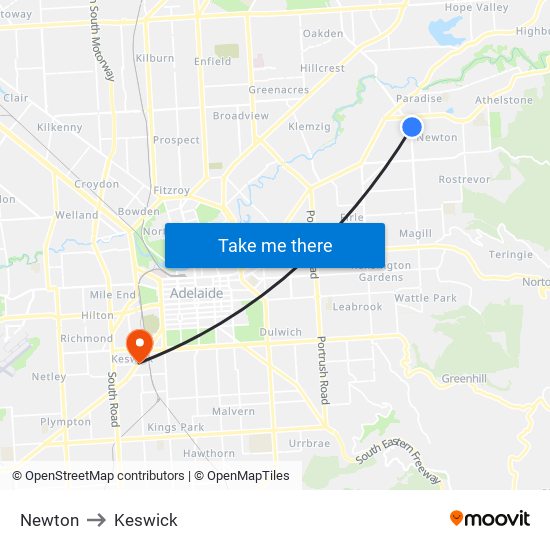 Newton to Keswick map