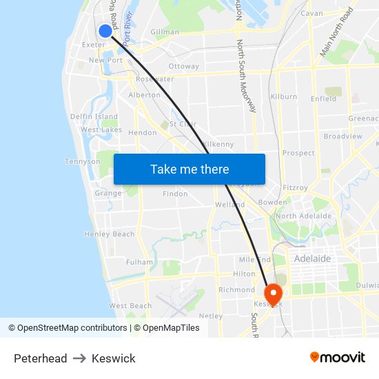 Peterhead to Keswick map