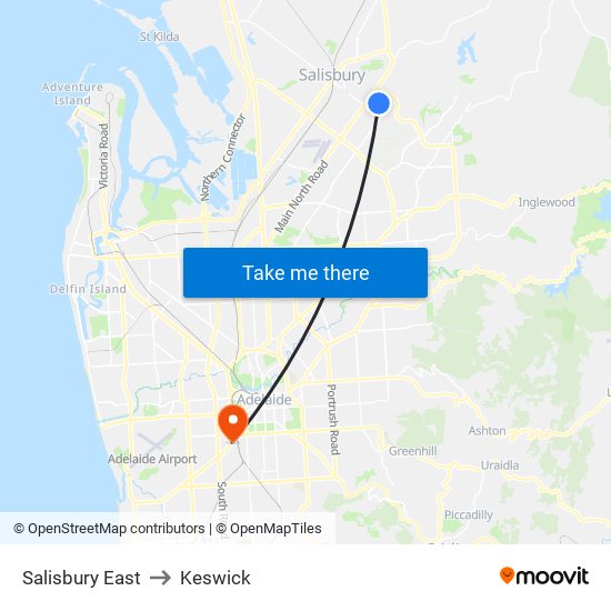 Salisbury East to Keswick map