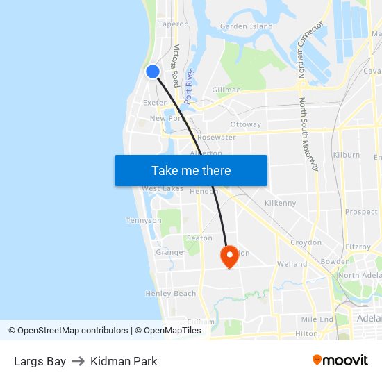 Largs Bay to Kidman Park map