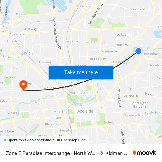 Zone E Paradise Interchange - North West side to Kidman Park map