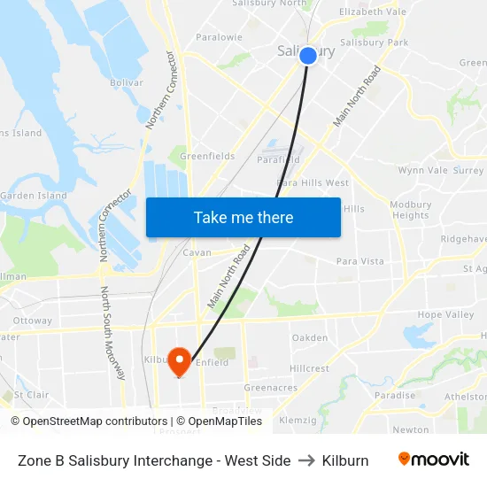 Zone B Salisbury Interchange - West Side to Kilburn map