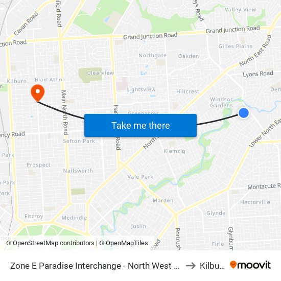Zone E Paradise Interchange - North West side to Kilburn map