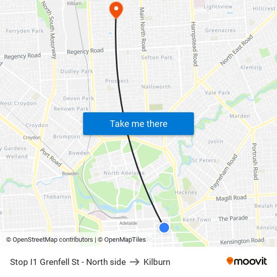 Stop I1 Grenfell St - North side to Kilburn map