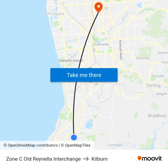 Zone C Old Reynella Interchange to Kilburn map