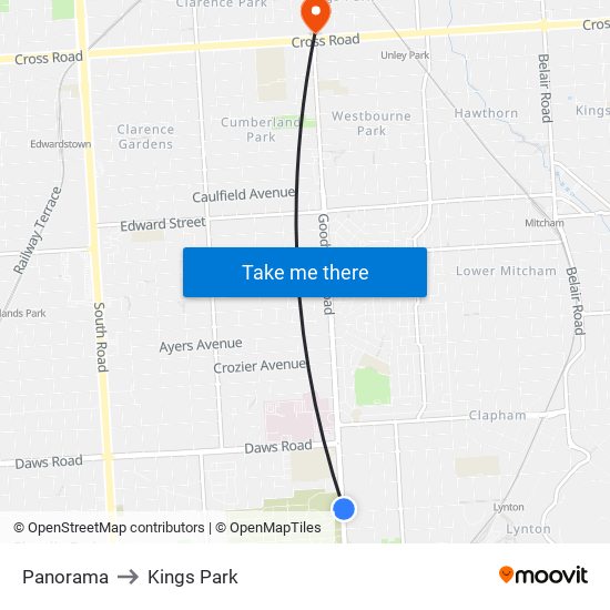 Panorama to Kings Park map