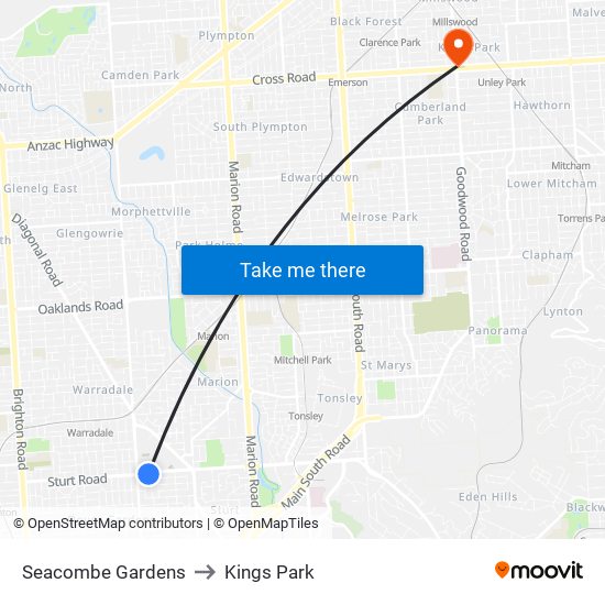 Seacombe Gardens to Kings Park map