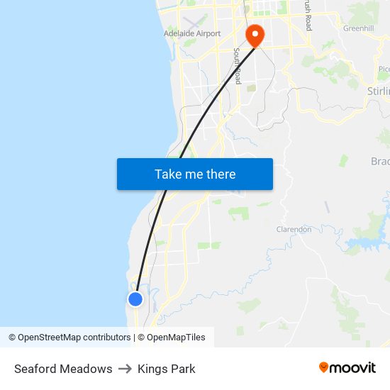 Seaford Meadows to Kings Park map