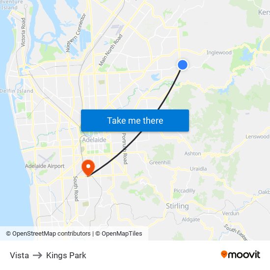 Vista to Kings Park map
