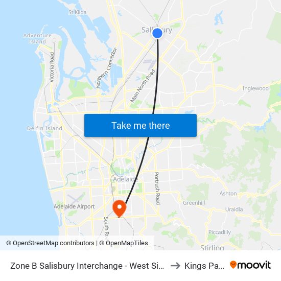 Zone B Salisbury Interchange - West Side to Kings Park map