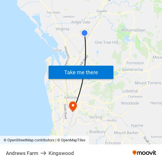 Andrews Farm to Kingswood map