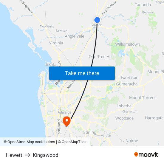 Hewett to Kingswood map