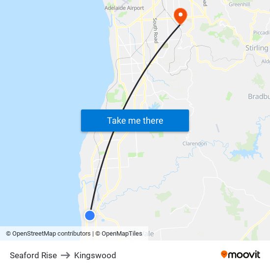 Seaford Rise to Kingswood map