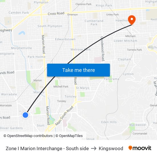 Zone I Marion Interchange - South side to Kingswood map