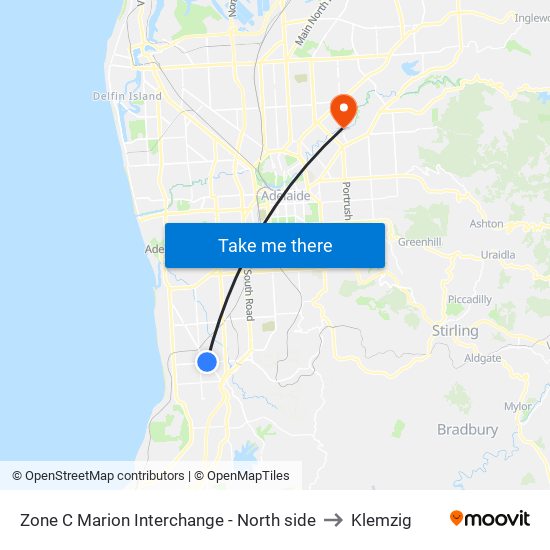 Zone C Marion Interchange - North side to Klemzig map