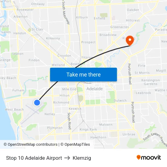Stop 10 Adelaide Airport to Klemzig map