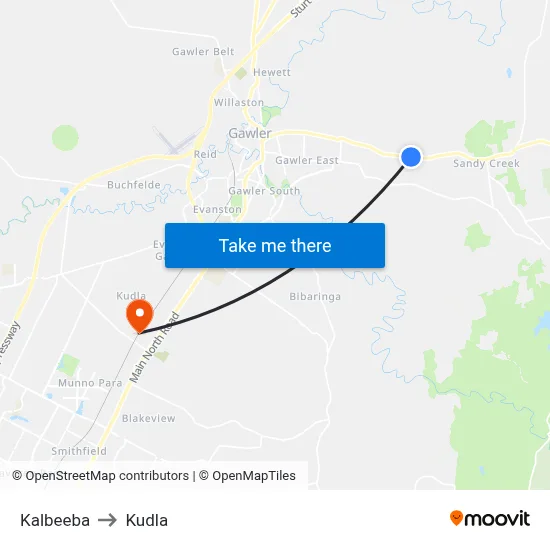 Kalbeeba to Kudla map