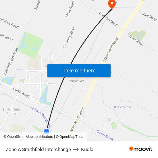 Zone A Smithfield Interchange to Kudla map