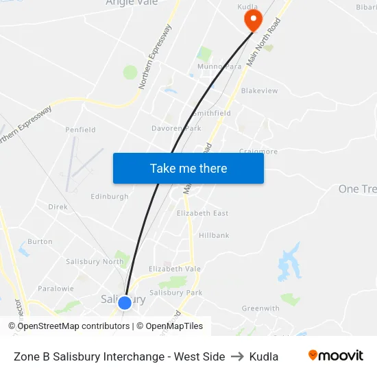 Zone B Salisbury Interchange - West Side to Kudla map