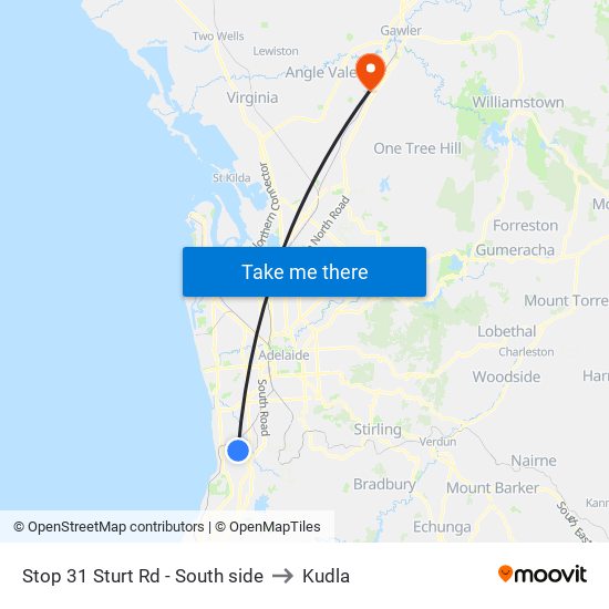 Stop 31 Sturt Rd - South side to Kudla map