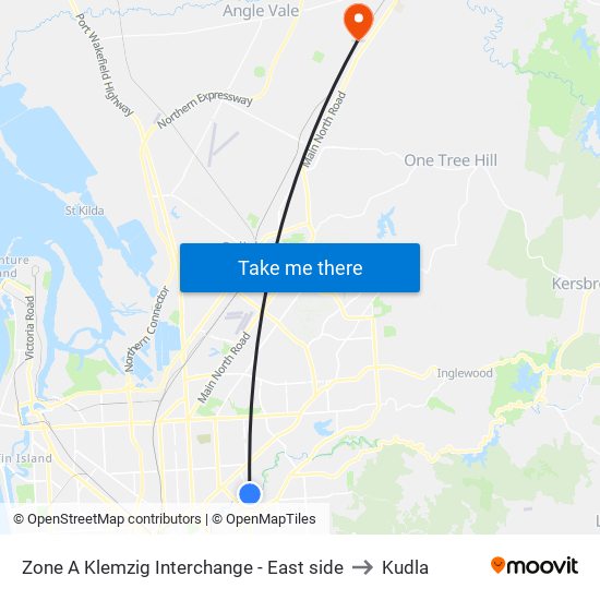 Zone A Klemzig Interchange - East side to Kudla map