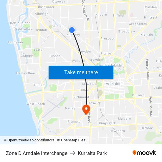 Zone D Arndale Interchange to Kurralta Park map