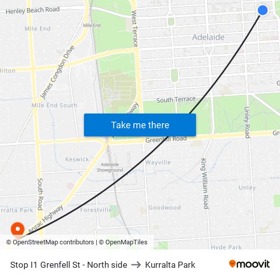 Stop I1 Grenfell St - North side to Kurralta Park map