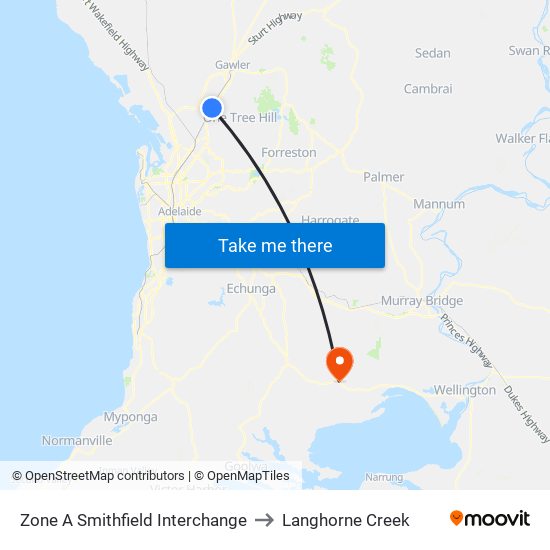 Zone A Smithfield Interchange to Langhorne Creek map