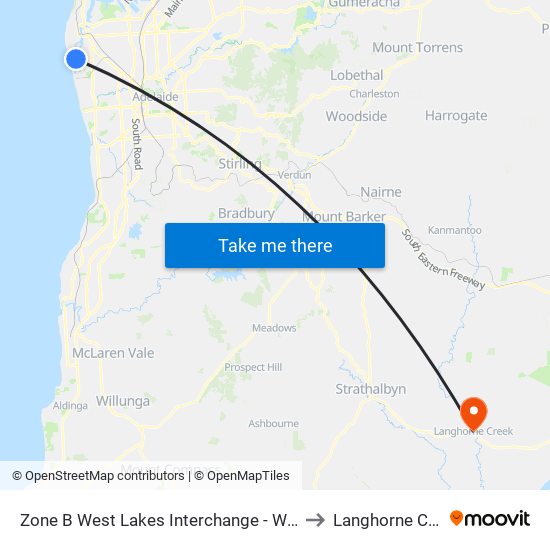 Zone B West Lakes Interchange - West side to Langhorne Creek map