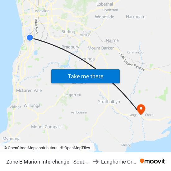 Zone E Marion Interchange - South side to Langhorne Creek map