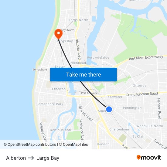 Alberton to Largs Bay map