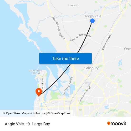 Angle Vale to Largs Bay map