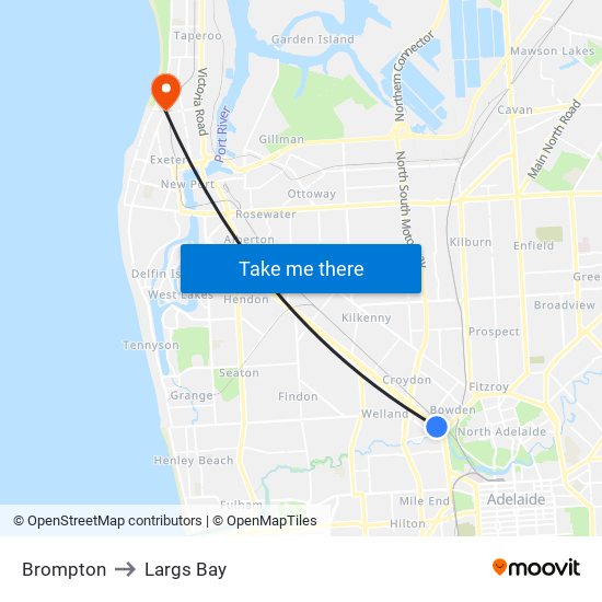 Brompton to Largs Bay map