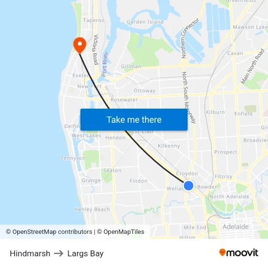 Hindmarsh to Largs Bay map