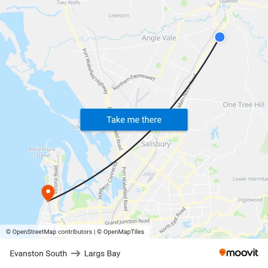 Evanston South to Largs Bay map