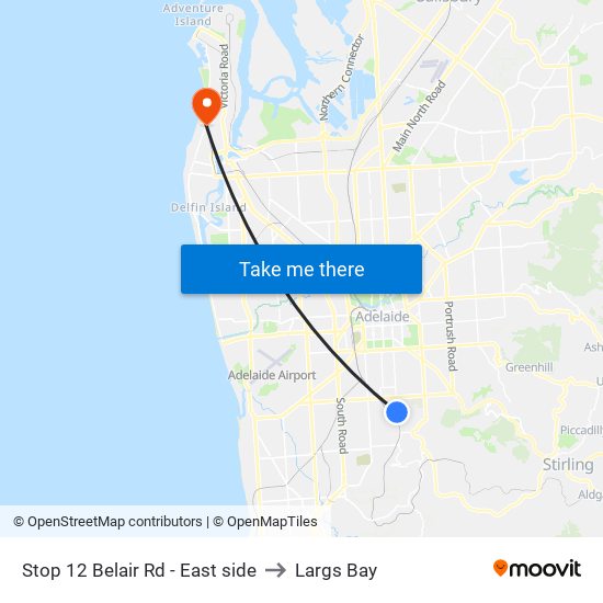 Stop 12 Belair Rd - East side to Largs Bay map