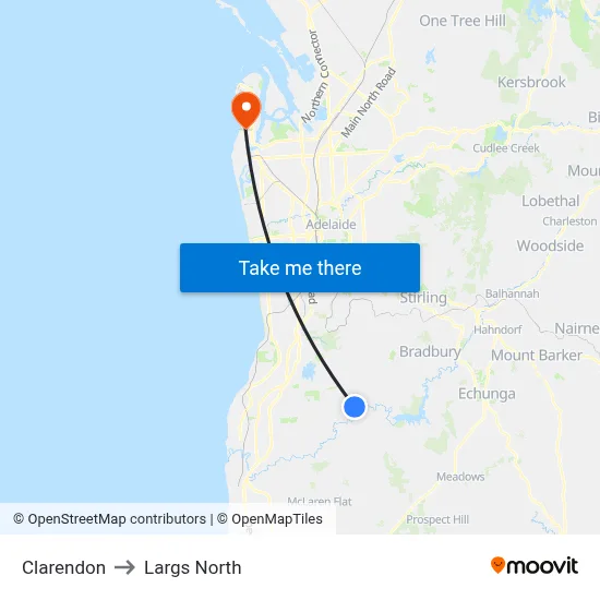 Clarendon to Largs North map