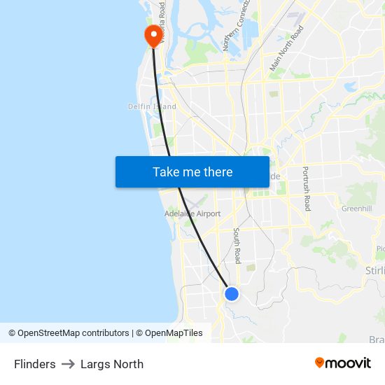 Flinders to Largs North map