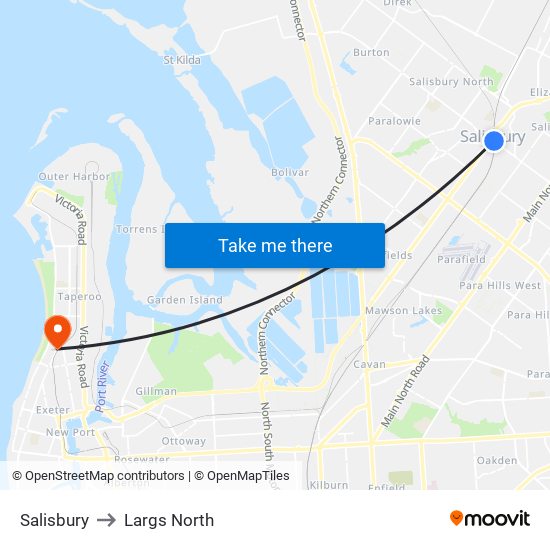 Salisbury to Largs North map